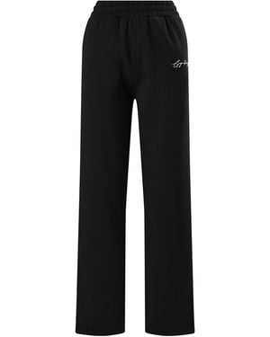 Gym King Reset High Waisted Cotton Open Hem Joggers - Black