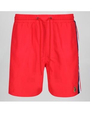 Luke 1977 Cabo San Contrast Panel Swim Shorts - Red