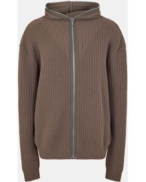 Rick Owens Asymmetric Zip Hoodie - Brown