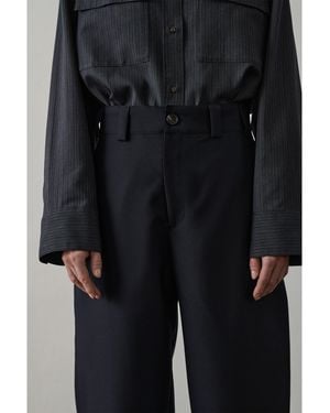 Soeur Alouette Wool High-Waisted Straight Leg Trousers - Black