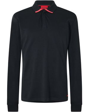 HUGO Dalomo Long Sleeve Polo Shirt - Blue