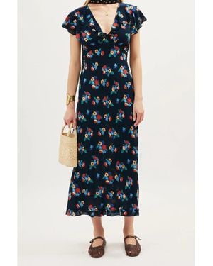 RIXO London Bethea Dress Ld61 - Blue