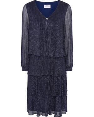 Gina Bacconi Rosemary Tiered Midi Dress - Blue