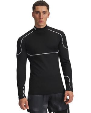 Under Armour Cold Weather Grid Long Sleeve Mock Baselayer Top - Black