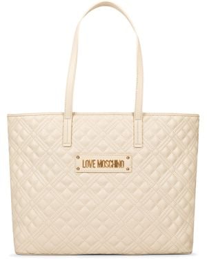 Love Moschino Quilted Tote Bag - Natural