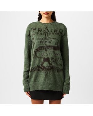 Y. Project Paris Pullover Crew Long-Sleeve T-Shirt - Green