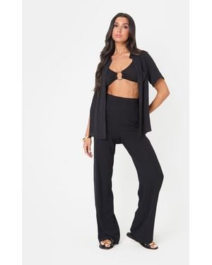 I Saw It First Soft Crepe Wide Leg Trousers - Blue