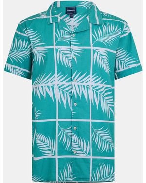 Bench Rafil Short-Sleeve Patterned Shirt - Blue
