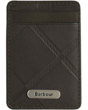 Barbour Brunton Leather Card Holder - Green