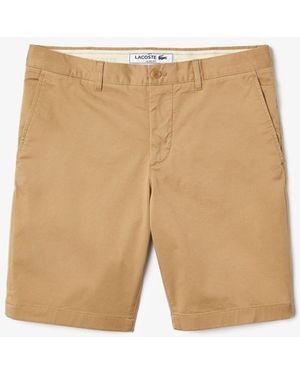 Lacoste Slim Fit Stretch Cotton Shorts - Natural