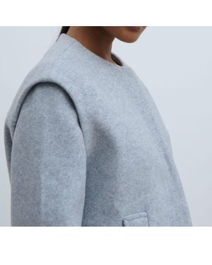 Pretty Lavish Rudy Cropped Boxy Oversized-Fit Jacket - Blue