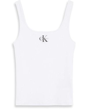 Calvin Klein Ckj Mono Scoop Vest - White