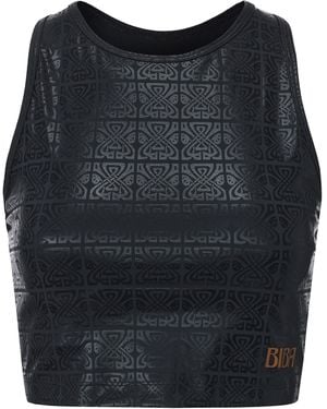 Biba Move Tank Scoop Cropped Performance Gym Vest - Black
