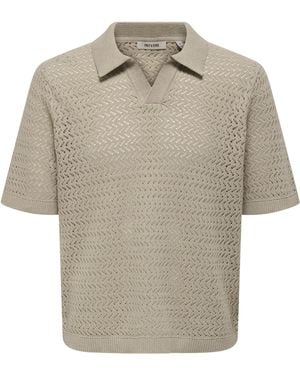 Only & Sons Short Sleeve Polo Shirt - Natural