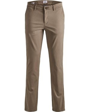 Jack & Jones Chinos Slim Fit, Zip Fly With Front And Back Pockets - Grey