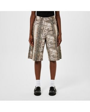 Jaded London Faded Animal Print Jorts - Natural
