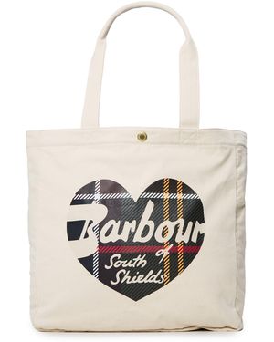 Barbour Heart Re-Engineered Cotton Tote Bag - Metallic