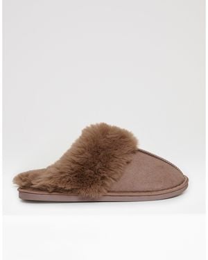 Threadbare Tb Solace Mule Slippers - Brown