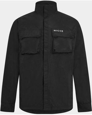 Nicce London Statlo Structured Utility Overshirt - Black