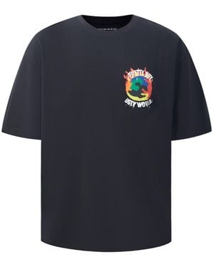PRETTY BOY UGLY WORLD The Cotton Crew Neck Oversized Fit T-Shirt - Blue