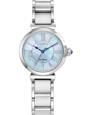Citizen Ladies Eco-Drive Diamond Maybell Stainless Steel Watch - Metallic