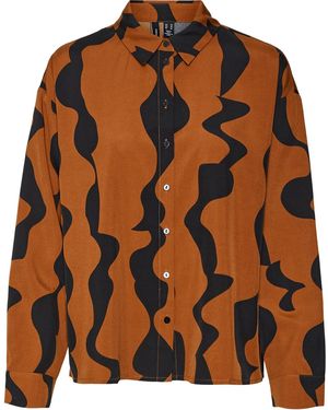 Vero Moda Regular Fit Long Sleeve Shirt - Brown