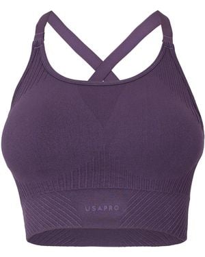 Usa Pro Up Seamless Adjustable Sports Bra - Purple