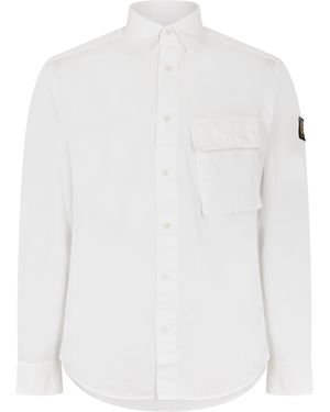 Belstaff Garment Dye Cotton Scale Shirt - White