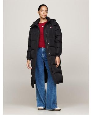 Tommy Hilfiger Alaska Recycled Shell Longline Puffer Coat - Black