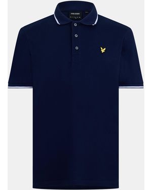 Lyle & Scott Tipped Short Sleeve Polo Shirt - Blue