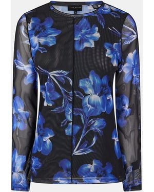 Ted Baker Crew Neck Jersey Long Sleeve T-Shirt - Blue