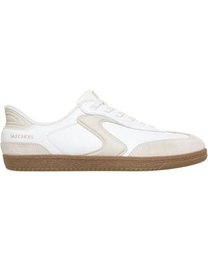 Skechers Duraleather & Suede Overlay Bungee Low-Top Trainers - White