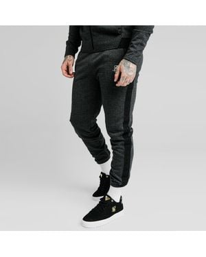 SIKSILK Plaid Slim Cut Regular Fit Joggers - Black