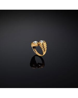 Chiara Ferragni Bold High-Shine Band Ring - Black