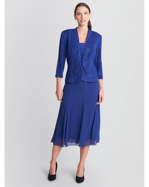 Gina Bacconi Tillie Glitter Tank And Chiffon Skirt - Blue