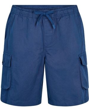 Timberland Solid Patterned Cargo Casual Shorts - Blue