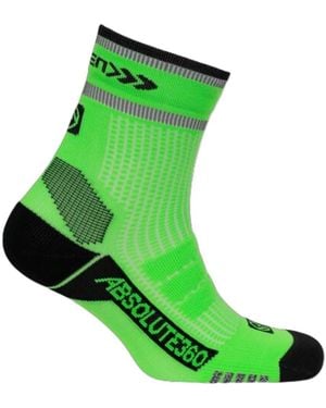 Absolute 360 Be Seen Performance Running Socks: Neon - Green