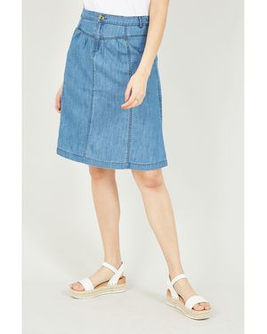 Yumi' Chambray Skirt - Blue