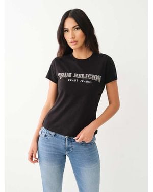 TRUE RELIGION Slim Crew Neck Logo T-Shirt - Black