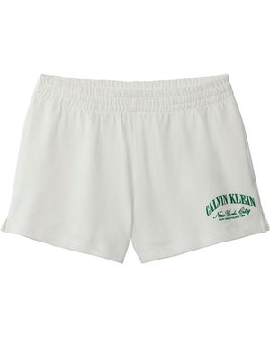 Calvin Klein Fleece Jogger Shorts - White