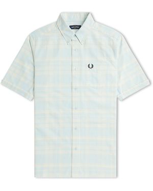 Fred Perry Tartan Short-Sleeve Patterned Shirt - Blue