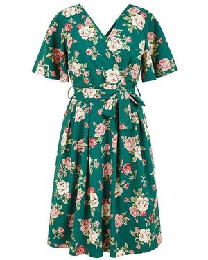 Mela London Floral Wrap Skater Dress - Green