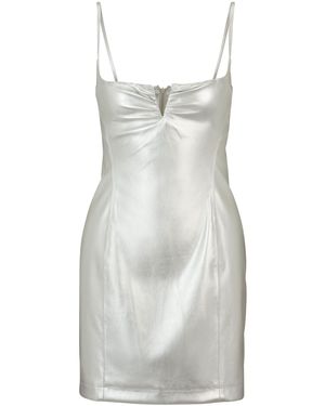 HUGO Kateresa-1 Metallix Faux-Leather Mini Dress - White