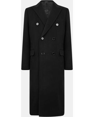 Dolce & Gabbana Double Breasted Fitted Overcoat - Black