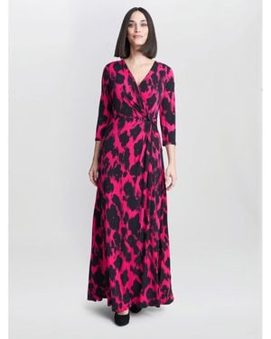 Gina Bacconi Debra Jersey Wrap Maxi Dress - Purple