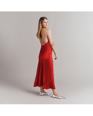 Ghost Chloe Midi Slip Dress - Red