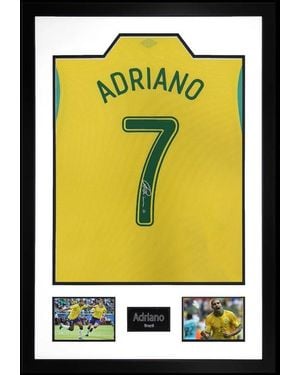 The Fan Cave Adriano Signed Brazil Shirt Premium Frame - Black