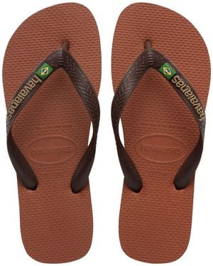 Havaianas Brasil Logo Flip Flops - Brown