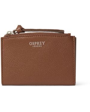 Osprey Molly Curved Bi-Fold Leather Card Holder - Brown