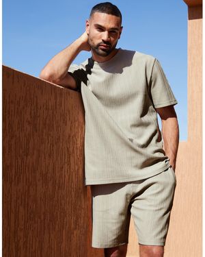 Threadbare Mersay Knitted Shorts - Blue